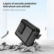 For AirPods 3 TPU + PC Wireless Bluetooth Earphone Protective Case with Switch Lock & Hook(Black)