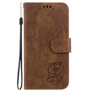For Motorola Edge 2024 Little Tiger Embossed Leather Phone Case(Brown)