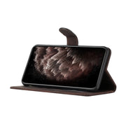 For iPhone 16 Cubic Skin Feel Flip Leather Phone Case(Brown)