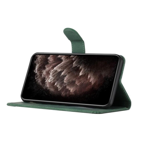 For iPhone 17 Cubic Skin Feel Flip Leather Phone Case(Green)