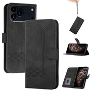 For iPhone 17 Pro Cubic Skin Feel Flip Leather Phone Case(Black)
