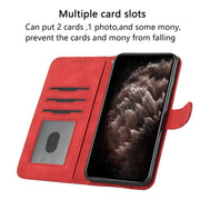 For iPhone 17 Pro Cubic Skin Feel Flip Leather Phone Case(Red)