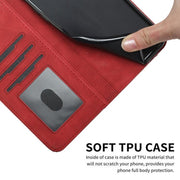 For iPhone 17 Pro Cubic Skin Feel Flip Leather Phone Case(Red)