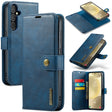 For Samsung Galaxy S24+ 5G DG.MING Crazy Horse Texture Detachable Magnetic Leather Case(Blue) - free shipping - PMC Jewellery - Order now!