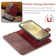 For Samsung Galaxy S24 5G DG.MING Crazy Horse Texture Detachable Magnetic Leather Case(Red)