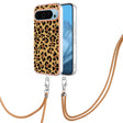 For Google Pixel 9 / 9 Pro Electroplating Dual-side IMD Phone Case with Lanyard(Leopard Print) - Google Cases by PMC TechLife | Online Shopping South Africa | PMC TechLife | Buy Now Pay Later Mobicred