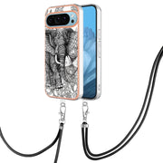 For Google Pixel 9 / 9 Pro Electroplating Dual-side IMD Phone Case with Lanyard(Totem Elephant)