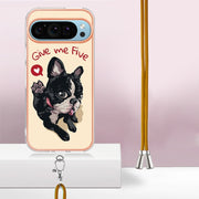 For Google Pixel 9 Pro XL Electroplating Dual-side IMD Phone Case with Lanyard(Lucky Dog)