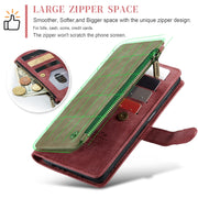 For Samsung Galaxy A15 CaseMe C30 Card Slots Zipper Wallet Leather Phone Case(Red)