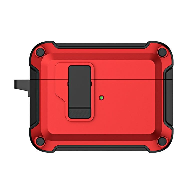 For AirPods Pro 2 TPU + PC Wireless Bluetooth Earphone Protective Case with Switch Lock & Hook(Red)