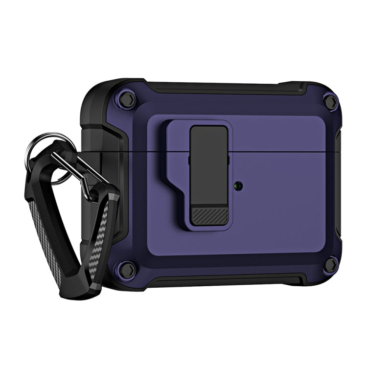 For AirPods Pro 2 TPU + PC Wireless Bluetooth Earphone Protective Case with Switch Lock & Hook(Blue)