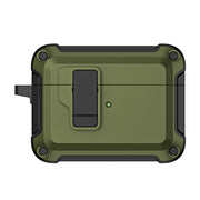 For AirPods Pro 2 TPU + PC Wireless Bluetooth Earphone Protective Case with Switch Lock & Hook(Dark Green)