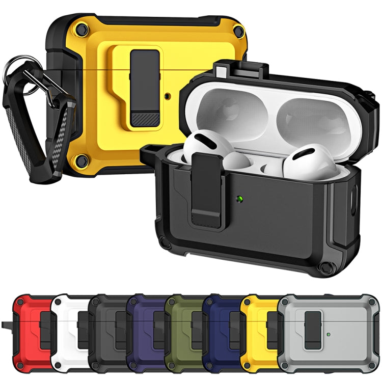 For AirPods Pro 2 TPU + PC Wireless Bluetooth Earphone Protective Case with Switch Lock & Hook(Royal Blue)