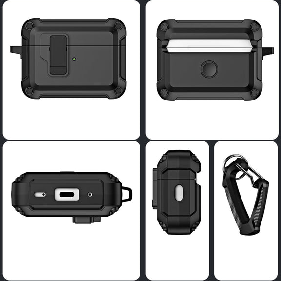 For AirPods Pro 2 TPU + PC Wireless Bluetooth Earphone Protective Case with Switch Lock & Hook(Royal Blue)