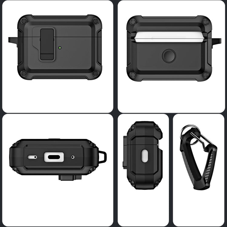 For AirPods Pro 2 TPU + PC Wireless Bluetooth Earphone Protective Case with Switch Lock & Hook(Royal Blue)