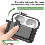 For AirPods Pro 2 TPU + PC Wireless Bluetooth Earphone Protective Case with Switch Lock & Hook(Royal Blue)