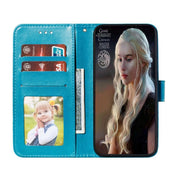 For iPhone 16 Pro Mandala Embossing Pattern Horizontal Flip Leather Phone Case(Blue)