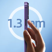 For iPhone 14 Plus MagSafe Magnetic Invisible Holder Transparent Phone Case(Pink)
