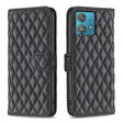 For Motorola Edge 40 Neo Diamond Lattice Wallet Flip Leather Phone Case(Black) - Motorola Cases by PMC TechLife | Online Shopping South Africa | PMC TechLife | Buy Now Pay Later Mobicred