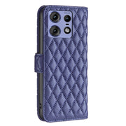 For Motorola Edge 50 Pro 5G Diamond Lattice Wallet Flip Leather Phone Case(Blue)