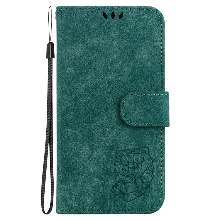 For Google Pixel 9 Pro Little Tiger Embossed Leather Phone Case(Green)