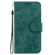 For Google Pixel 9 Pro Little Tiger Embossed Leather Phone Case(Green)