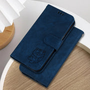 For Google Pixel 9 Pro Little Tiger Embossed Leather Phone Case(Dark Blue)