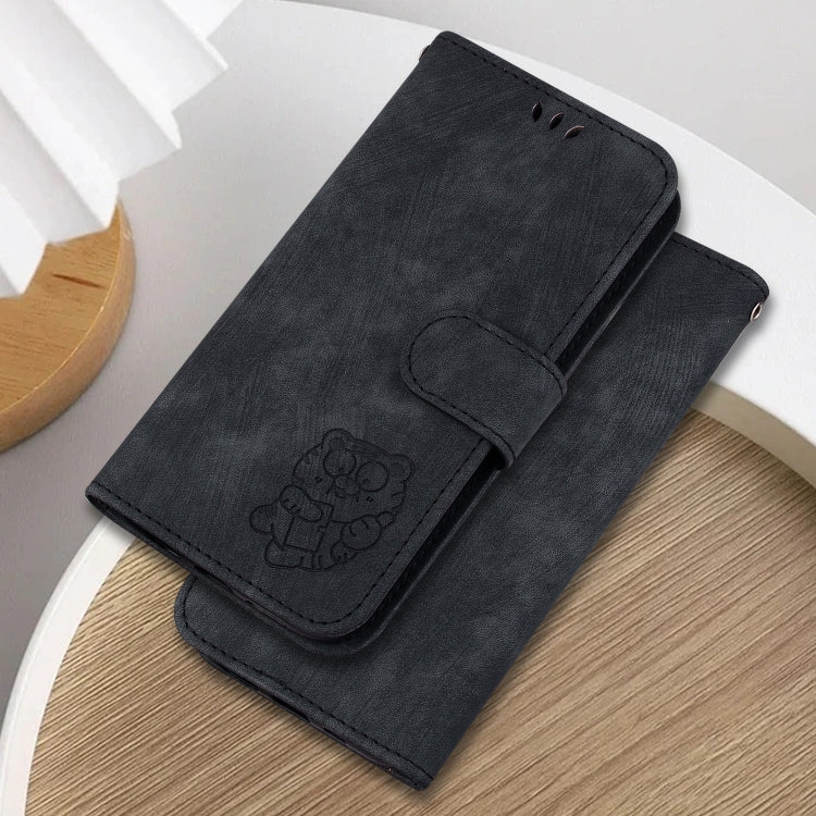 For Google Pixel 9 Pro Little Tiger Embossed Leather Phone Case(Black)