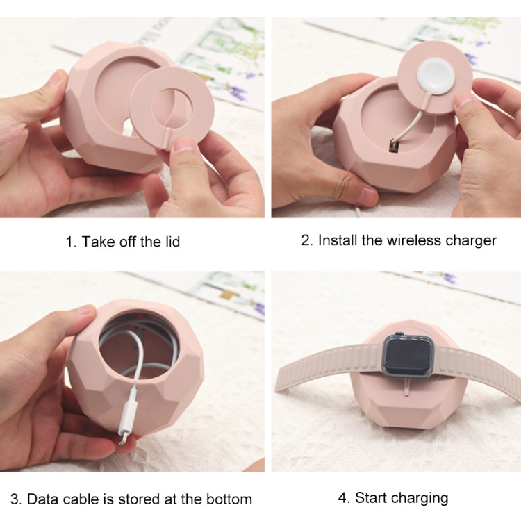 Diamond-shaped 2 in 1 Wireless Charging Silicone Base(Pink)