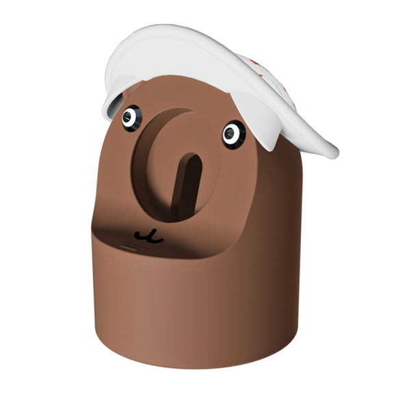For Apple Watch Series Hat Bear Shaped Silicone Charging Base(Brown)