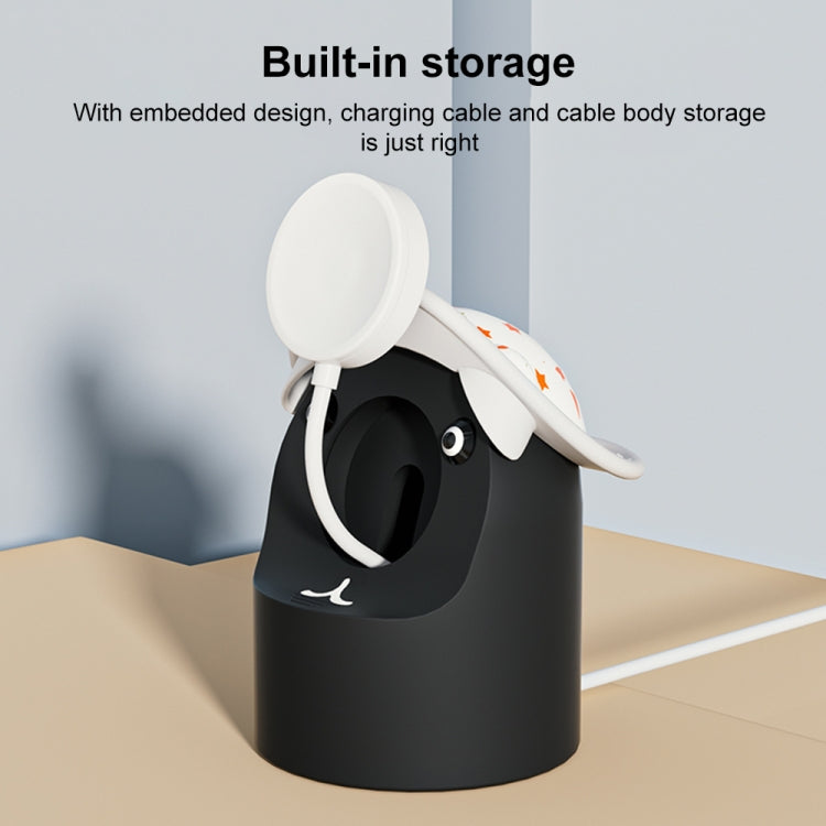 For Apple Watch Series Hat Bear Shaped Silicone Charging Base(Brown)