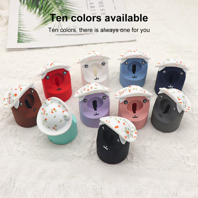 For Apple Watch Series Hat Bear Shaped Silicone Charging Base(Brown)