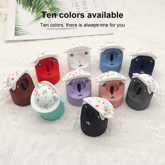 For Apple Watch Series Hat Bear Shaped Silicone Charging Base(Brown)