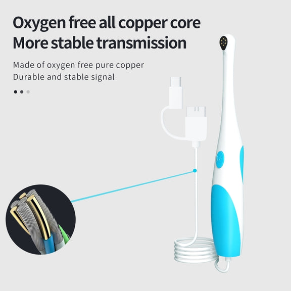 AN109 6LEDs 1080P 3 in 1 Visible Oral Endoscope(Green)