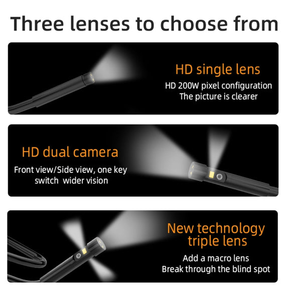 T23 5.5mm Single Lens 7 inch Screen Industrial Endoscope, Spec:2m Tube