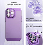For iPhone 14 Fine Mesh Cooling Phone Case(Blue)