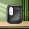 For AirPods 2 / 1 Carbon Fiber Texture Wireless Earphones Case with Security Lock(White) - For AirPods 1/2 by PMC Jewellery | Online Shopping South Africa | PMC Jewellery | Buy Now Pay Later Mobicred