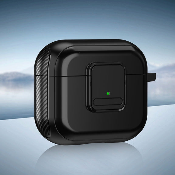 For AirPods 3 TPU + PC Wireless Earphones Case with Magnetic Switch(Black)