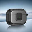For AirPods Pro TPU + PC Wireless Earphones Case with Magnetic Switch(Grey) - For AirPods Pro by PMC Jewellery | Online Shopping South Africa | PMC Jewellery | Buy Now Pay Later Mobicred