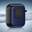 For AirPods 2 / 1 TPU + PC Wireless Earphones Case with Magnetic Switch(Blue) - For AirPods 1/2 by PMC Jewellery | Online Shopping South Africa | PMC Jewellery | Buy Now Pay Later Mobicred