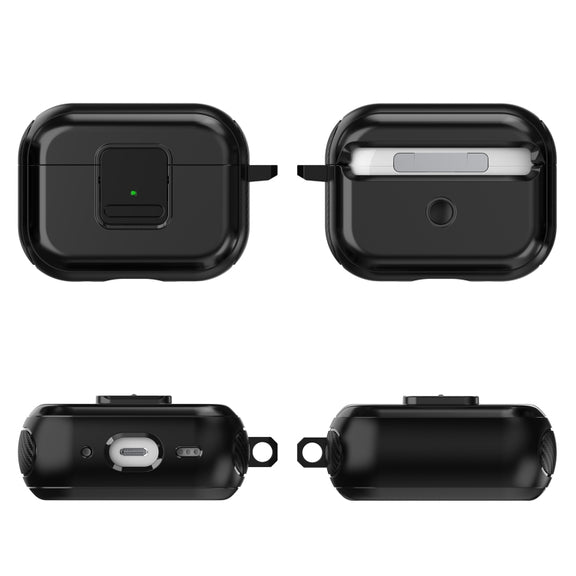 For AirPods Pro TPU + PC Wireless Earphones Case with Magnetic Switch(White)