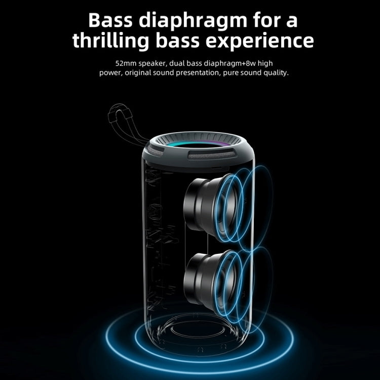 T&G TG-656 Portable Wireless 3D Stereo Subwoofer Bluetooth Speaker Support FM / LED Atmosphere Light(Grey)