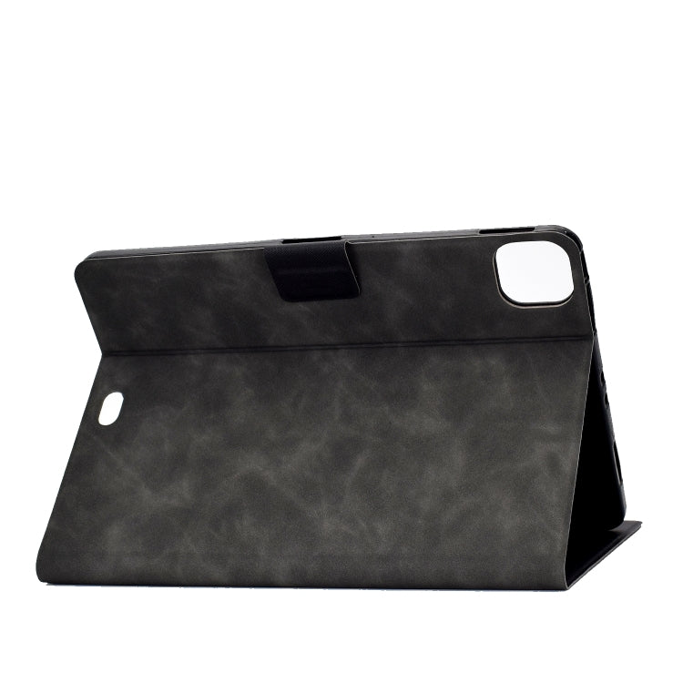 For iPad Air 2022 10.9 Cowhide Texture Leather Smart Tablet Case(Grey)