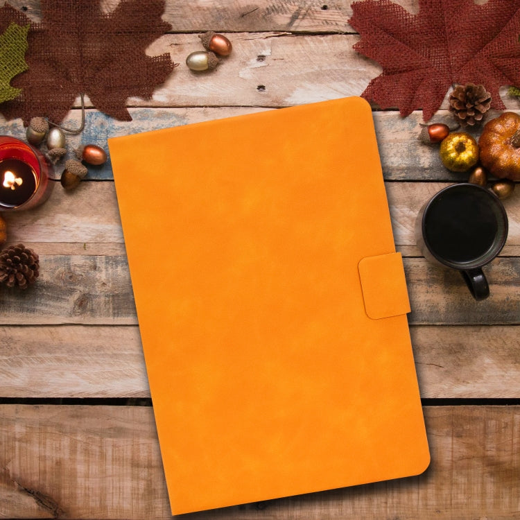 For iPad Pro 11 2024 Cowhide Texture Leather Smart Tablet Case(Khaki)