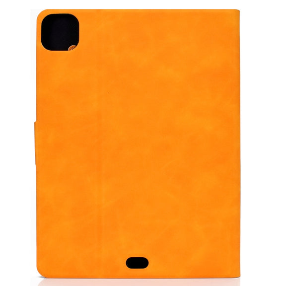 For iPad Pro 11 2024 Cowhide Texture Leather Smart Tablet Case(Khaki)