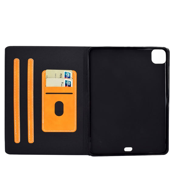 For iPad Pro 11 2024 Cowhide Texture Leather Smart Tablet Case(Khaki)