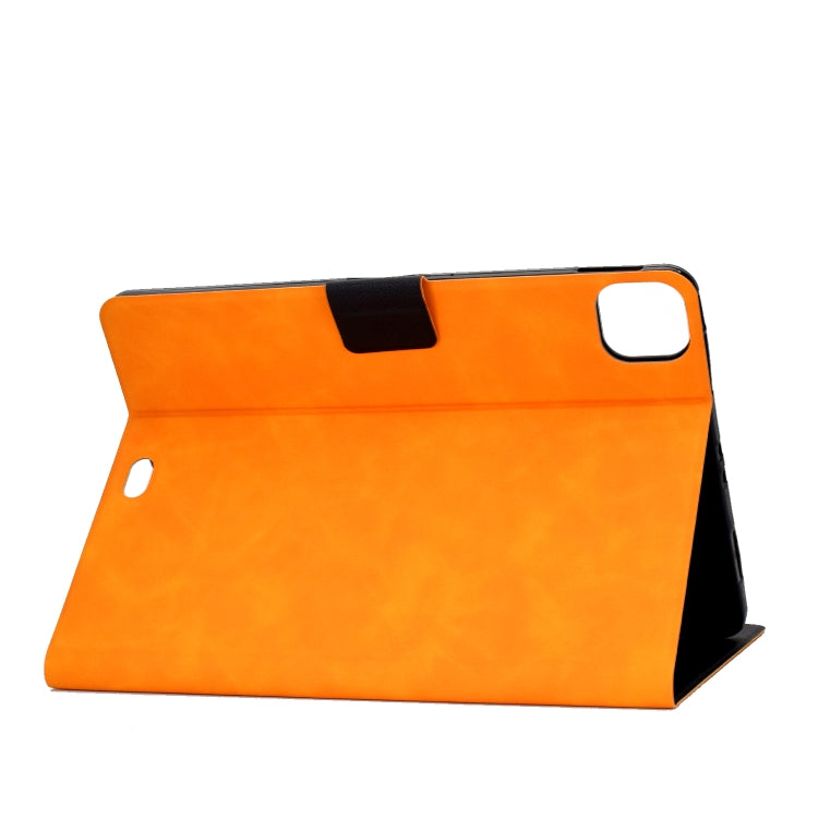 For iPad Pro 11 2024 Cowhide Texture Leather Smart Tablet Case(Khaki)