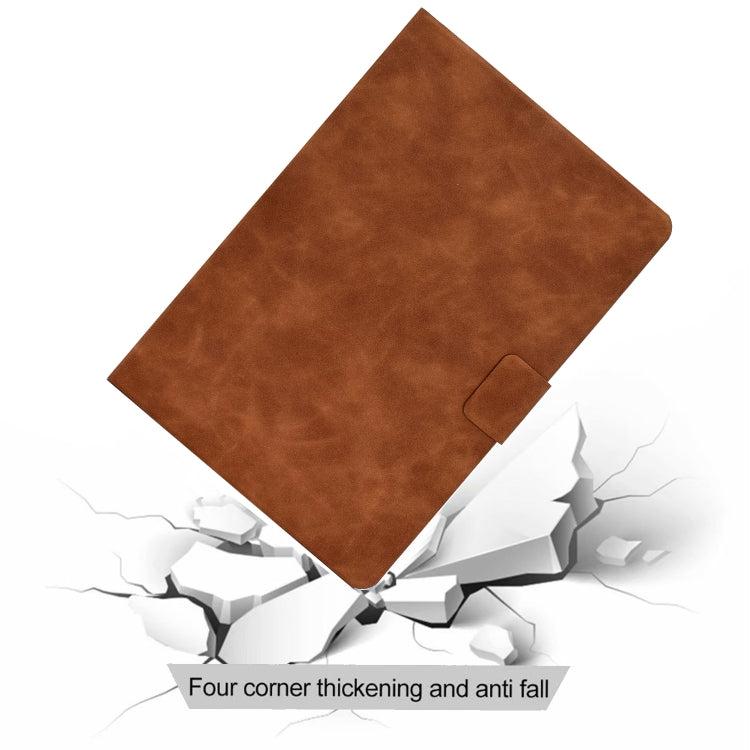 For iPad Pro 11 2024 Cowhide Texture Leather Smart Tablet Case(Brown)