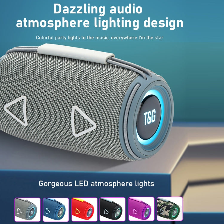 T&G TG-657 Portable Wireless 3D Stereo Subwoofer Bluetooth Speaker Support FM / LED Atmosphere Light(Blue)