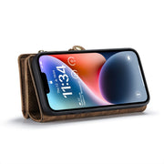 For iPhone 15 Plus CaseMe 008 Detachable Multifunctional Leather Phone Case(Brown)